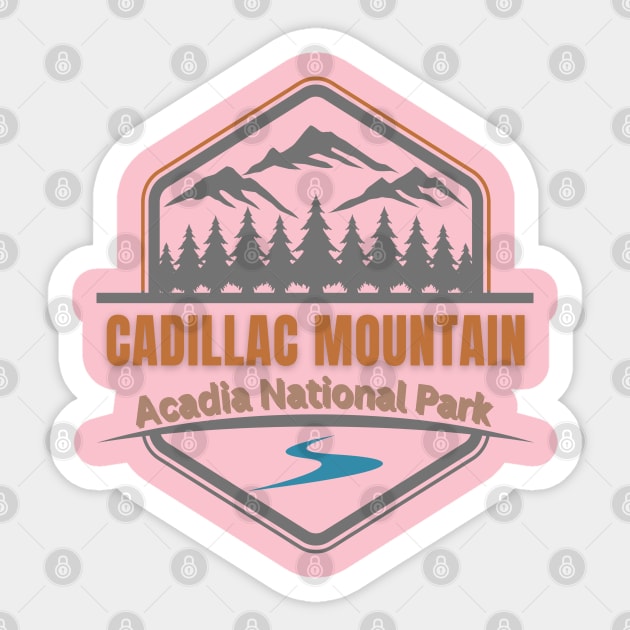 Cadillac Mountain Sticker by TeeText